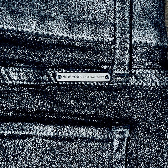 New York & Co SoHo Jeans Legging Jeggings Size 4 Silver Metallic Black Stretch - Picture 6 of 13